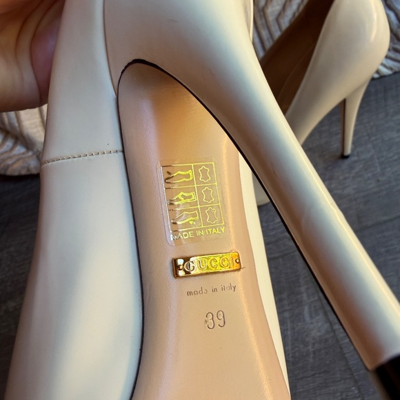 Gucci White Leather Heels 5 inches - Picture 3 of 6